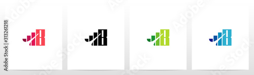 Bar Chart On Letter Logo Design B