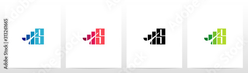 Bar Chart On Letter Logo Design S