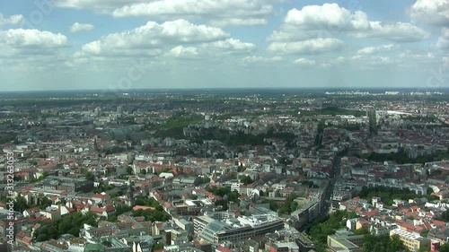 Wallpaper Mural Long Aerial view over Berlin from TV Tower (Fernsehturm), Germany. Torontodigital.ca
