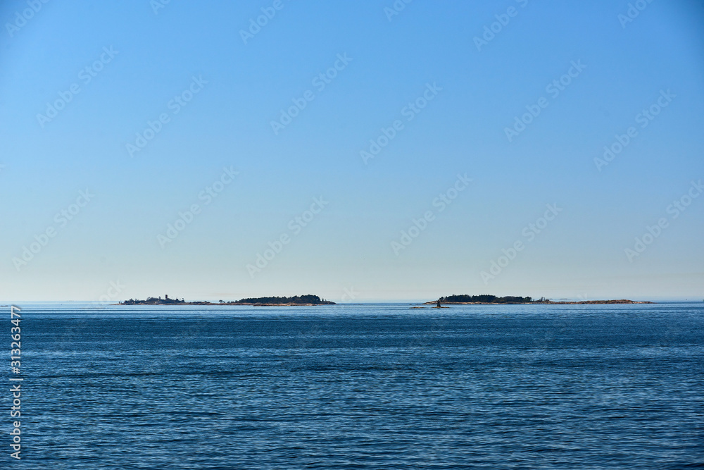 view on capitol of Finnland city of Helsinki with its islands and harbours