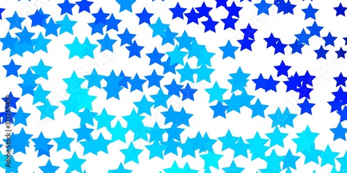 Light BLUE vector layout with bright stars. Blur decorative design in simple style with stars. Theme for cell phones.