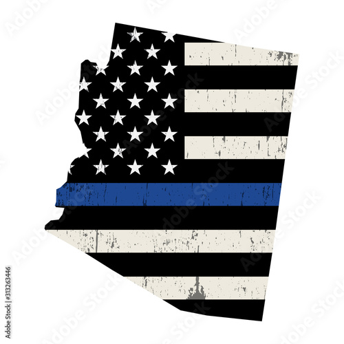 State of Arizona Police Support Flag Illustration