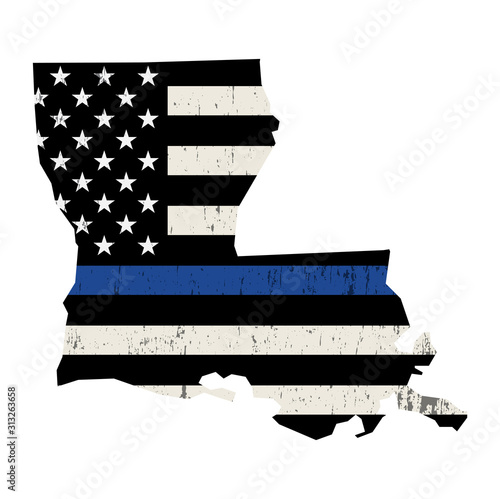 State of Louisiana Police Support Flag Illustration