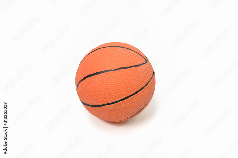 One basketball ball on a white background