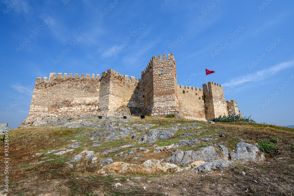 View of ancient 6th century Ayasuluk castle in Selcuk, Turkey