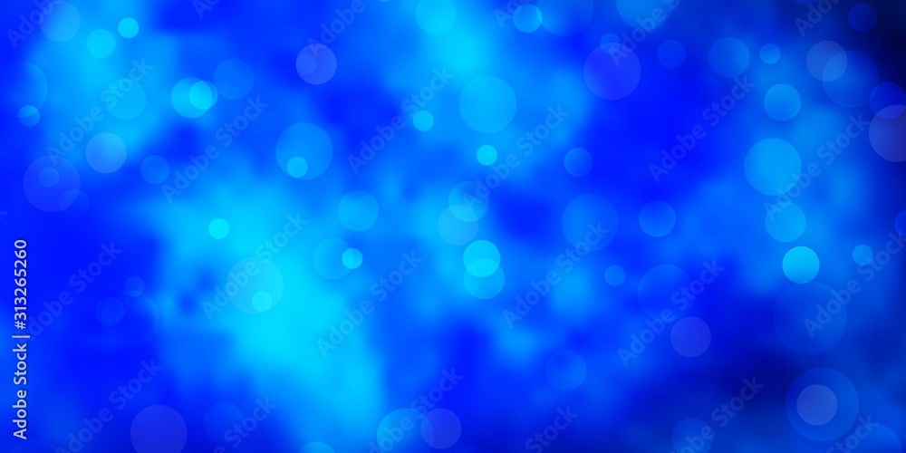 Light BLUE vector texture with disks. Colorful illustration with gradient dots in nature style. Pattern for websites.