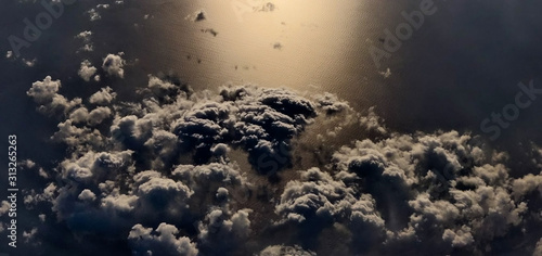 aerial view of sea with clouds