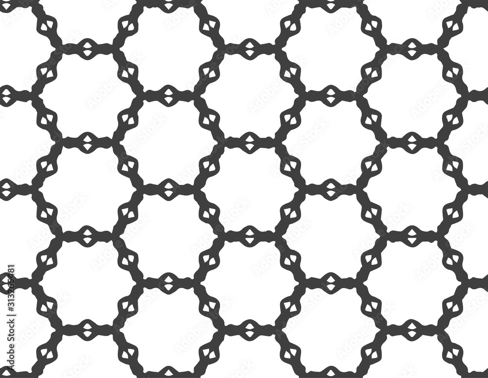 Abstract geometric pattern in ornamental style. Black and white color. Seamless design texture. Abstract geometric pattern in ornamental style. Black and white color. Seamless design texture.