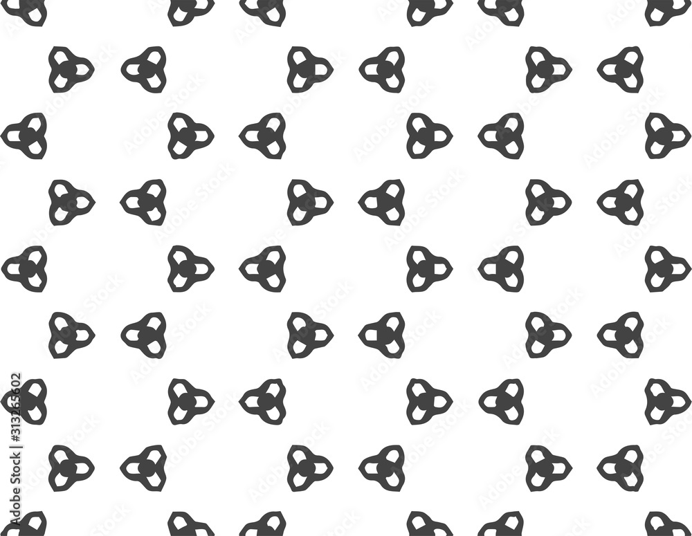 Fototapeta premium Abstract geometric pattern in ornamental style. Black and white color. Seamless design texture.
