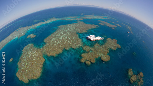 The Great Barrier Reef is the world's largest coral reef system composed of over 2,900 individual reefs and 900 islands stretching for over 2,300 km.