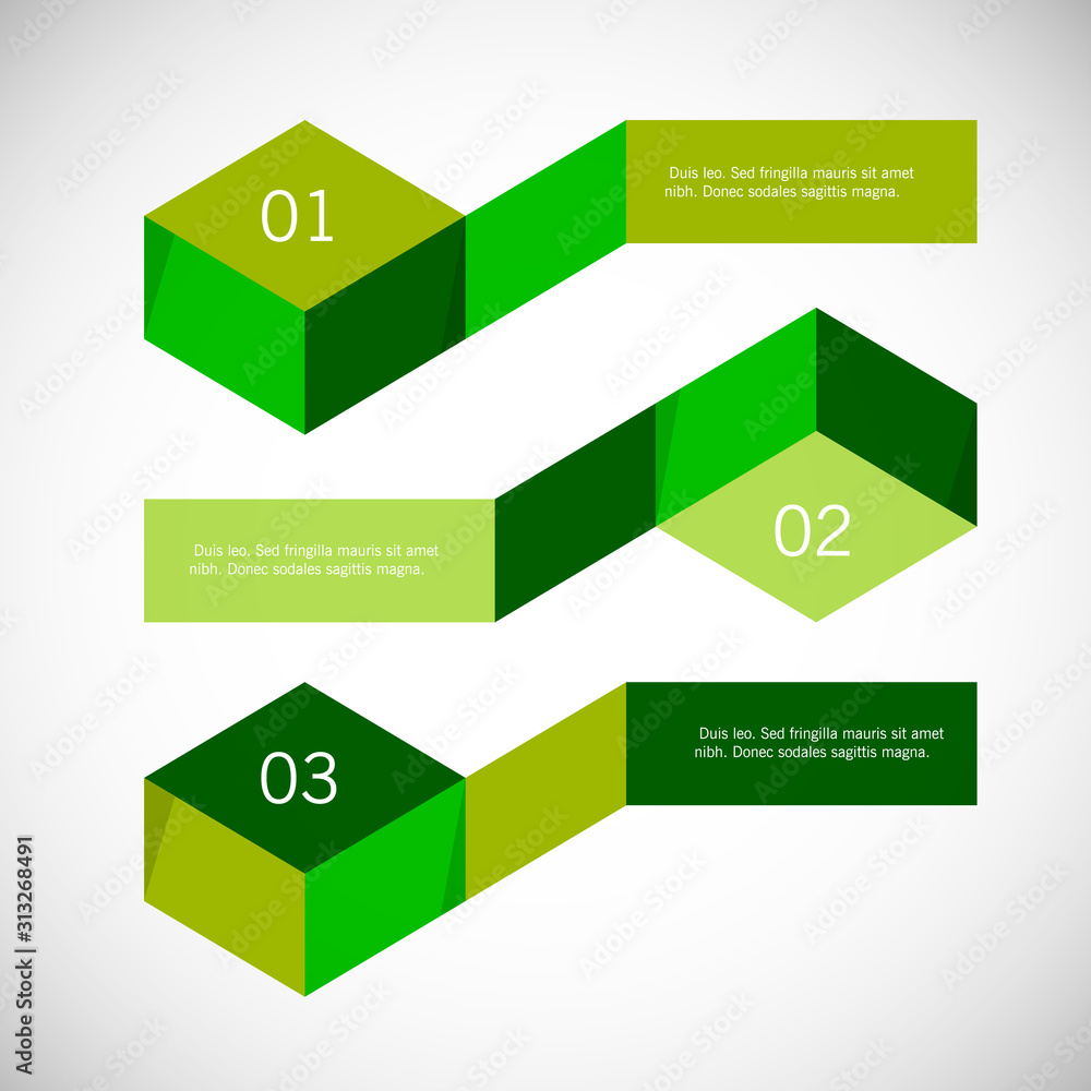 Infographic arrows with 3 step up options and glass elements. Vector ...