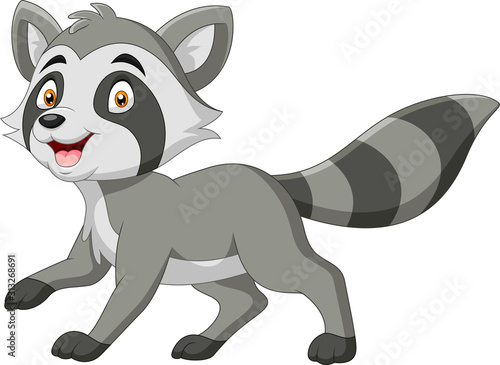 Cartoon funny raccoon a smile