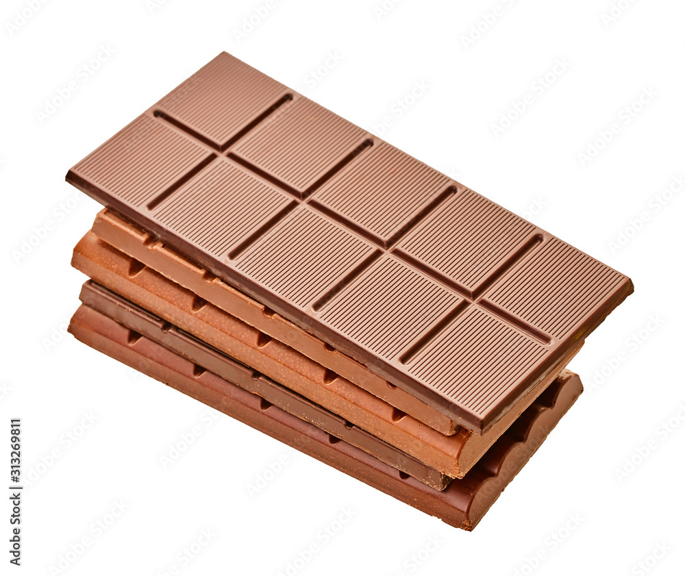 set of chocolate bars close-up set of chocolate bars close-up