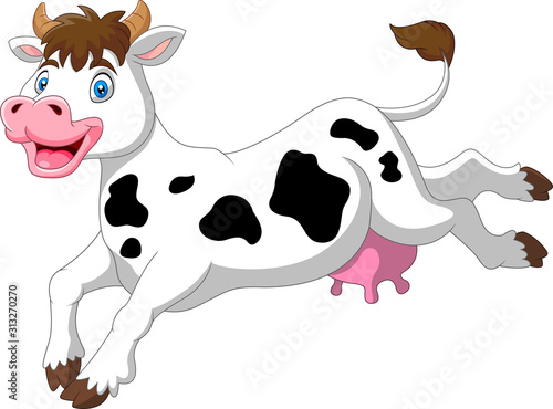 Cartoon funny cow a smile