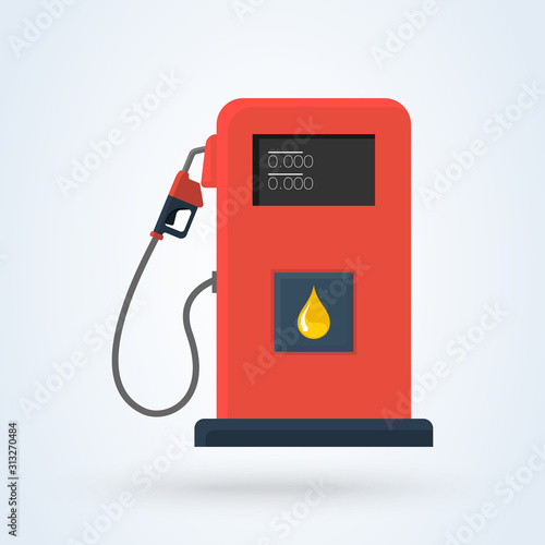 gas station pump flat. vector modern design illustration.