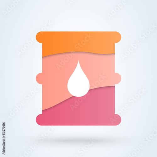 Petrol, oil barre flat cute. vector modern design illustration.