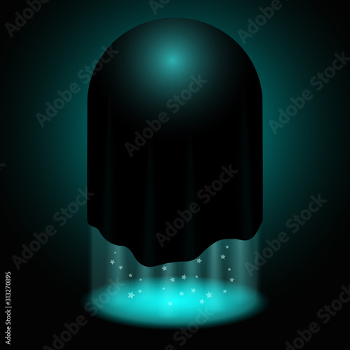 Flying Magic ball. Vector illustration.