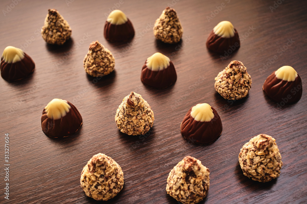 chocolate truffle candies close-up chocolate truffle candies close-up