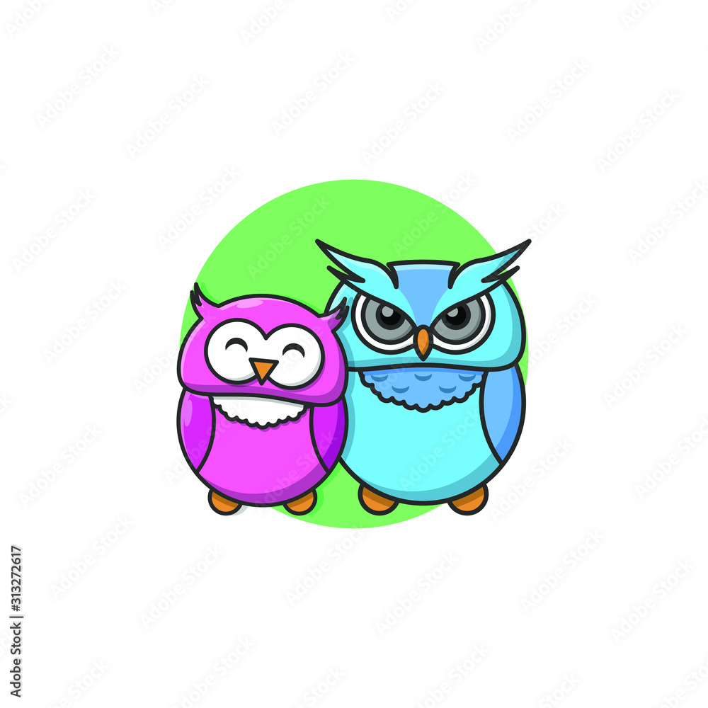 Cute Owl Vector Icon Illustration