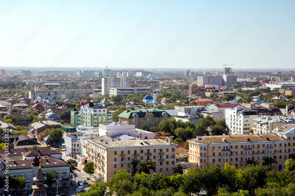 Top view of the city of Astrakhan. Russia