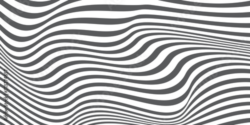 Abstract lines. 3d graphic effect. Stripe vector background. Grey ribbons on white backdrop.