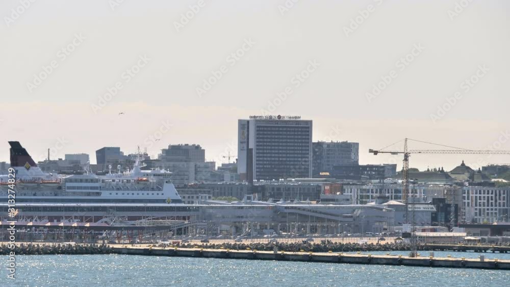 The view of the terminal buildings in the port of Tallinn The view of the terminal buildings in the port of Tallinn