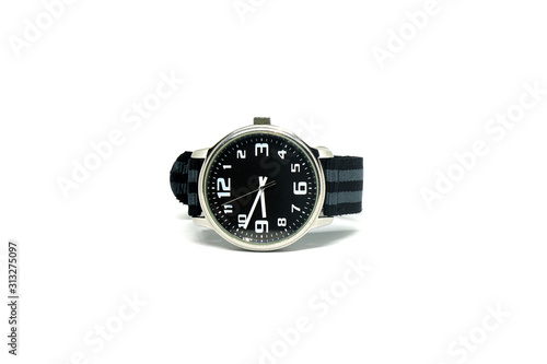 Object - Black Hand watch - Vintage style isolated on white background