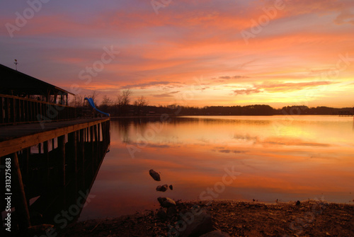 Sunrise at Lake Weiss near Cedar Bluff, Alabama © doncon402