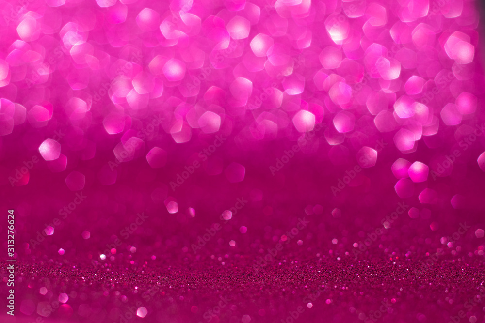 Pink rose bokeh,circle abstract light background,Pink Gold shining lights, sparkling glittering Valentines day.