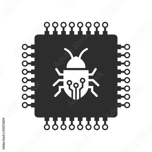 Computer spyware abstract icon