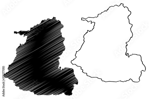 Shida Kartli region (Republic of Georgia - country, Administrative divisions of Georgia) map vector illustration, scribble sketch Shida Kartli map..