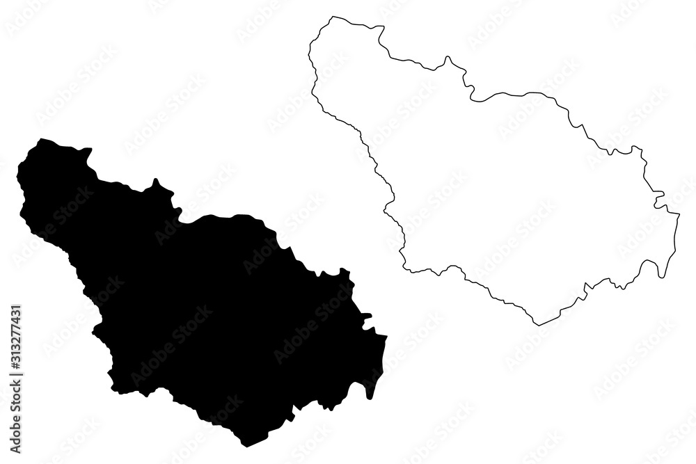 District of Gjakova (Republic of Kosovo and Metohija, Districts of Kosovo, Republic of Serbia) map vector illustration, scribble sketch Dakovica map.. District of Gjakova (Republic of Kosovo and Metohija, Districts of Kosovo, Republic of Serbia) map vector illustration, scribble sketch Dakovica map..