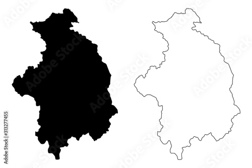 District of Mitrovica  Republic of Kosovo and Metohija  Districts of Kosovo  Republic of Serbia  map vector illustration  scribble sketch Kosovska Mitrovica map..