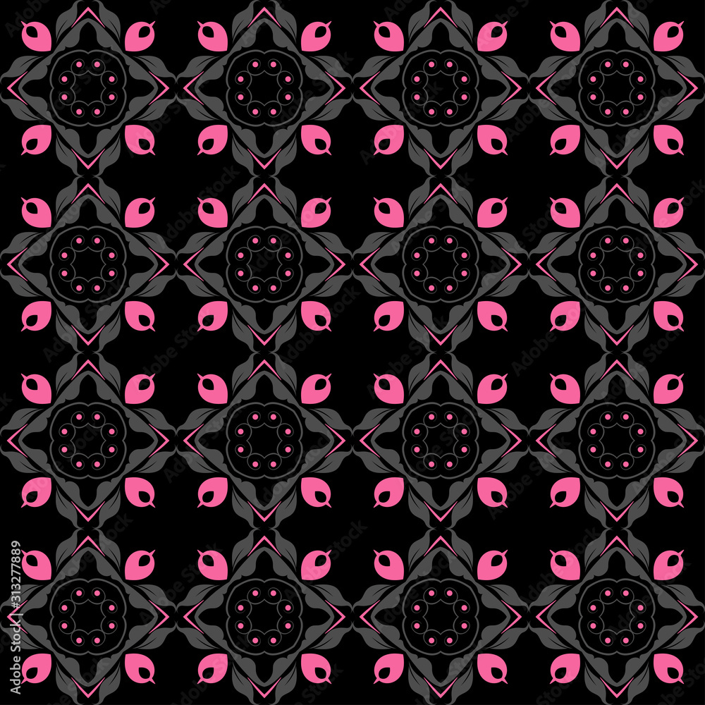 Fototapeta premium Modern seamless pattern. Wallpaper texture. Dark Background pattern.