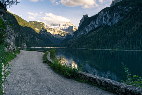 Lake Gosausee is one of the most beautiful places in Austrian Alps, The scenery around is just breathtaking, you can see beautiful mountains around and also the Dachstein glacier. Tourism in Austria