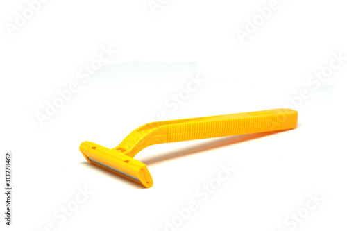 Yellow Shaver isolated white background
