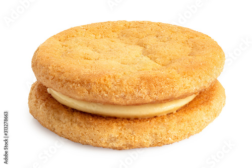 Crunchy cream oat biscuit with vanilla filling.