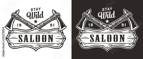 Vintage monochrome wild west label