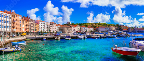 Fototapeta Naklejka Na Ścianę i Meble -  Landmarks and travel in Croatia. Coastal colorful town - Senj