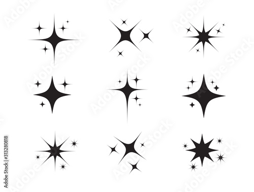 Sparkles Stars icon. Vector illustration