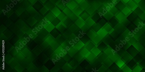 Dark Green vector background with rectangles.