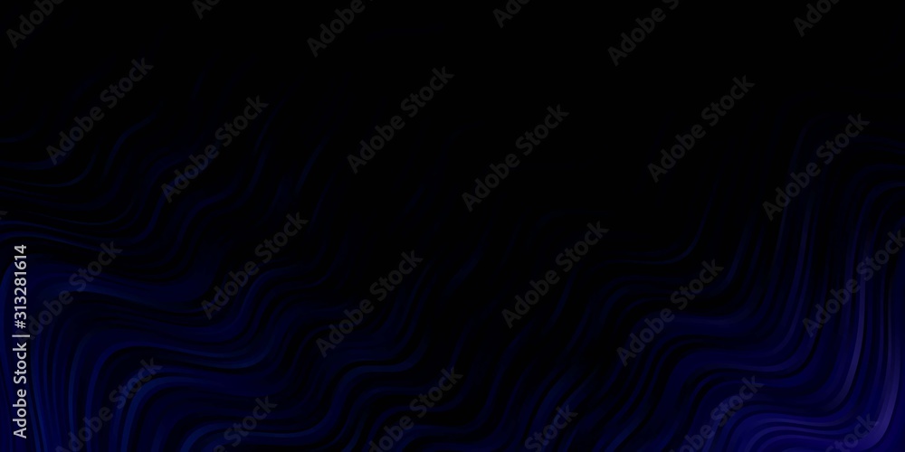 Dark BLUE vector pattern with wry lines. Gradient illustration in simple style with bows. Pattern for booklets, leaflets. Dark BLUE vector pattern with wry lines. Gradient illustration in simple style with bows. Pattern for booklets, leaflets.
