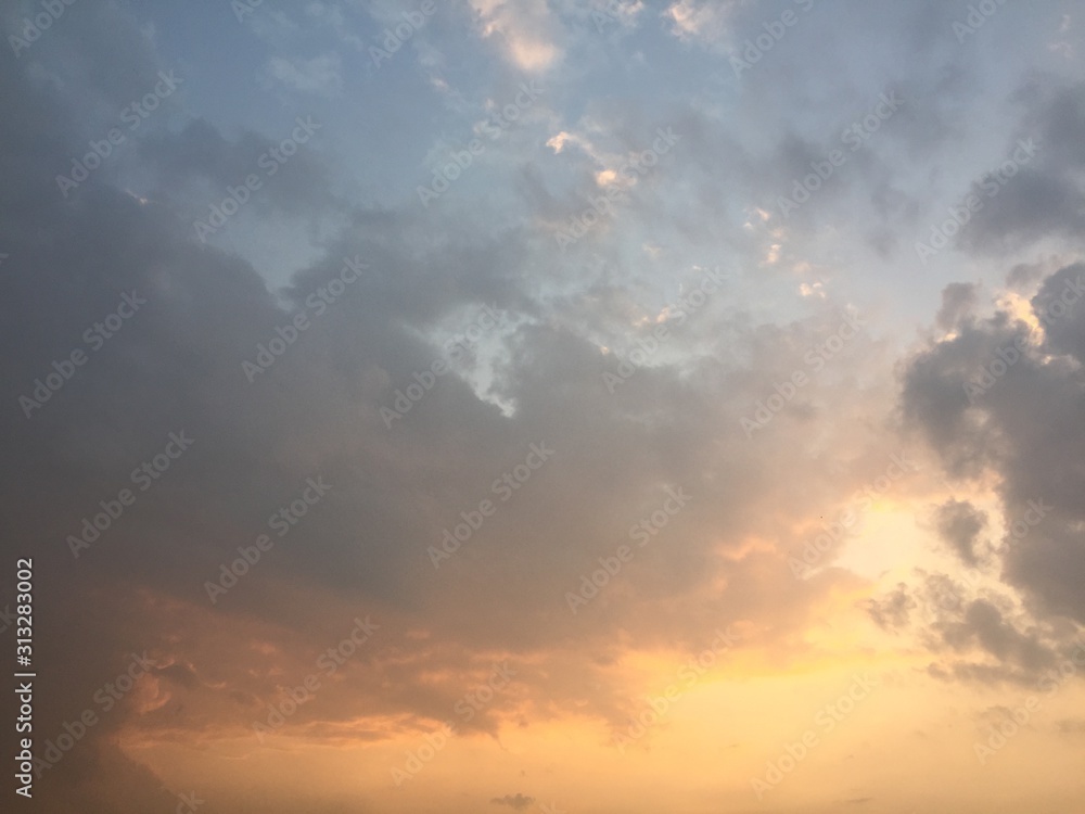 beautiful evening sky with slight red clouds in the sky beautiful evening sky with slight red clouds in the sky