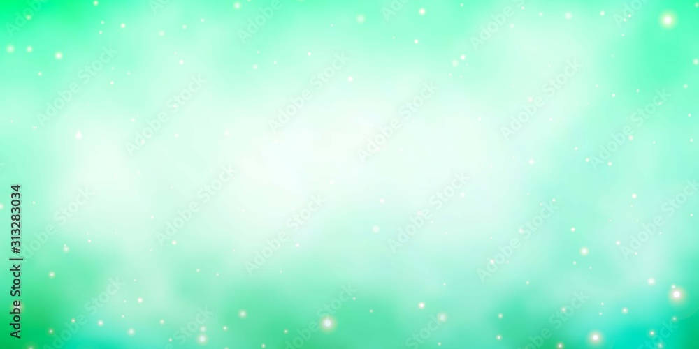 Light Green vector texture with beautiful stars. Shining colorful illustration with small and big stars. Design for your business promotion.