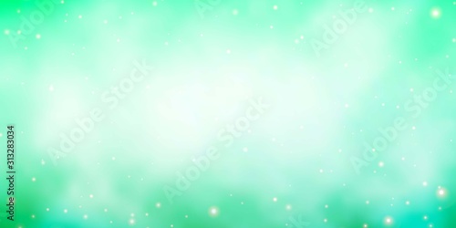 Light Green vector texture with beautiful stars. Shining colorful illustration with small and big stars. Design for your business promotion.
