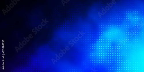 Dark BLUE vector background with bubbles. Abstract colorful disks on simple gradient background. Pattern for wallpapers, curtains.