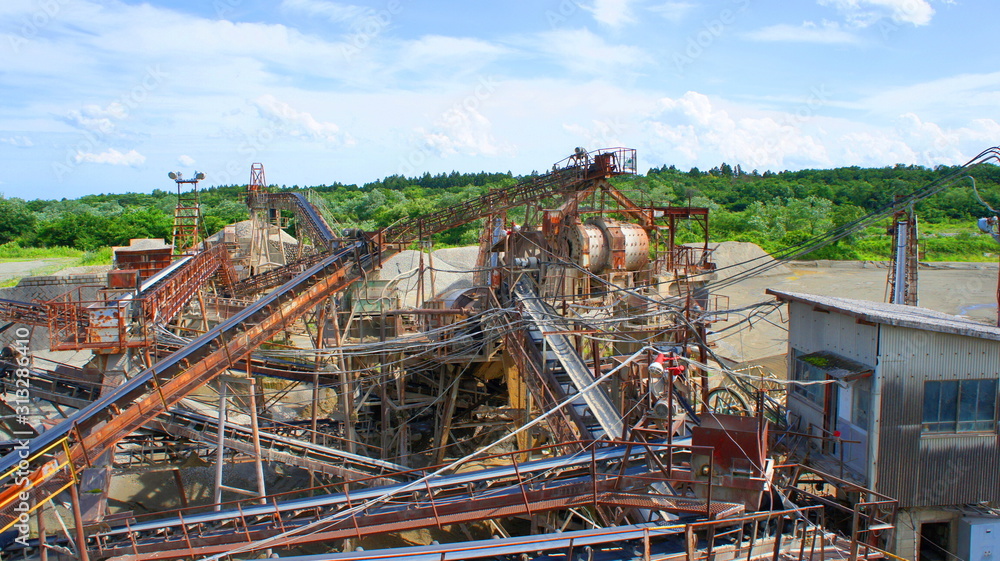 Fototapeta premium Big equipment of crushed stone factory