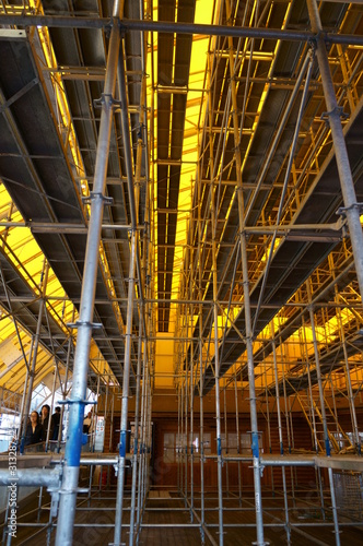 Iron pipe scaffolding for construction