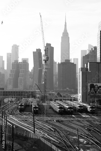  New York City captured in black and grey architectures and scenes