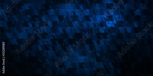 Dark BLUE vector background with lines, triangles. © Guskova